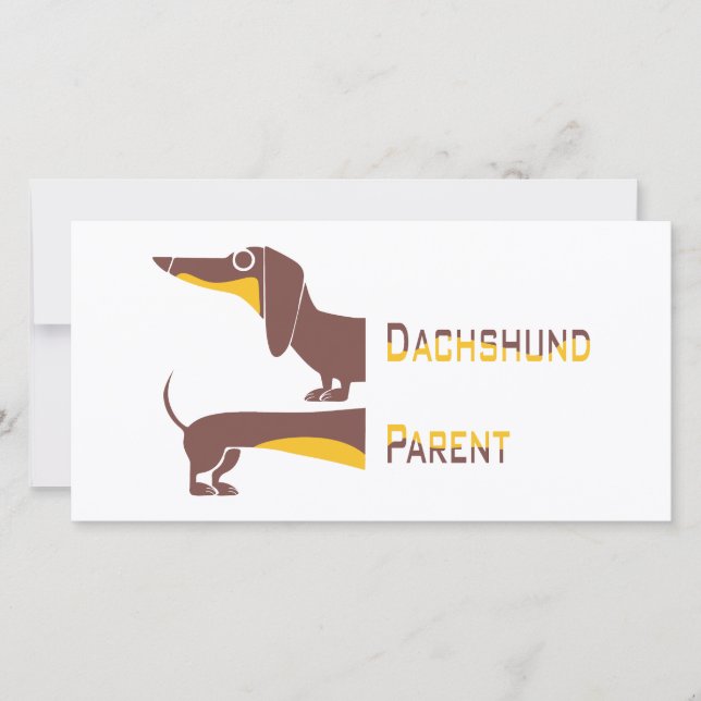 Funny cute dachshund for long dog parent holiday card (Front)