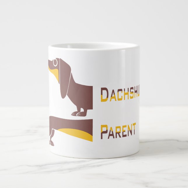 Funny cute dachshund for long dog parent large coffee mug (Front)