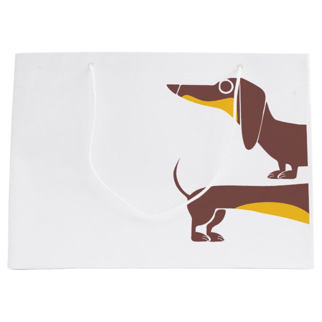 Funny cute dachshund for long dog parent large gift bag (Front)