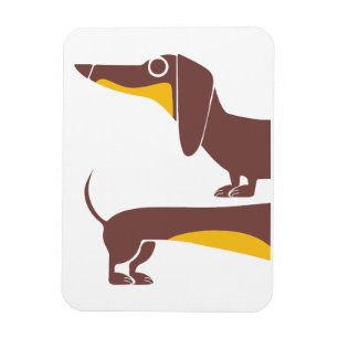 Funny cute dachshund for long dog parent magnet