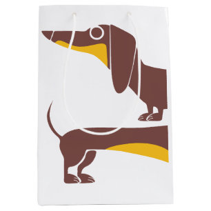 Funny cute dachshund for long dog parent medium gift bag