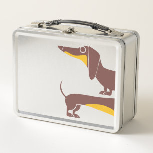 Funny cute dachshund for long dog parent metal lunch box
