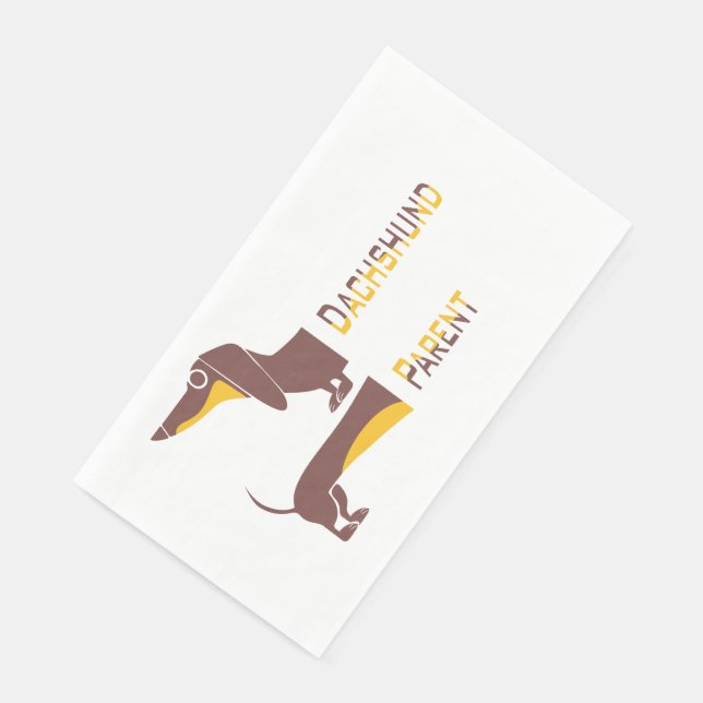 Funny cute dachshund for long dog parent napkin (Corner)