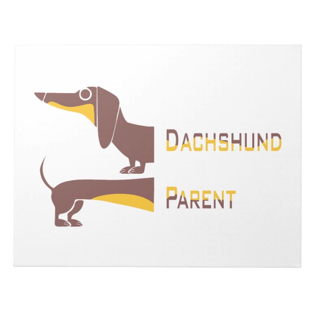 Funny cute dachshund for long dog parent notepad (Front)