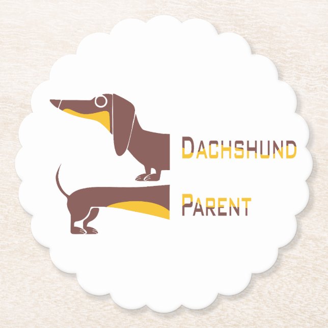 Funny cute dachshund for long dog parent paper coaster (Front)