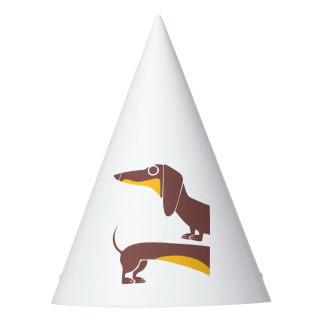 Funny cute dachshund for long dog parent party hat (Front)