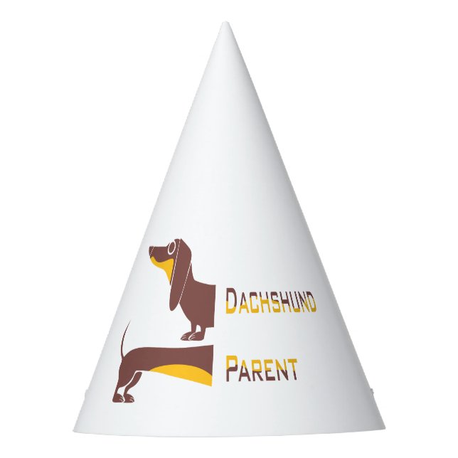 Funny cute dachshund for long dog parent party hat (Front)