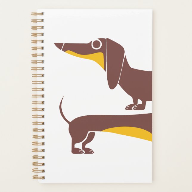 Funny cute dachshund for long dog parent planner (Front)