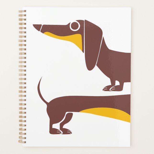 Funny cute dachshund for long dog parent planner (Front)
