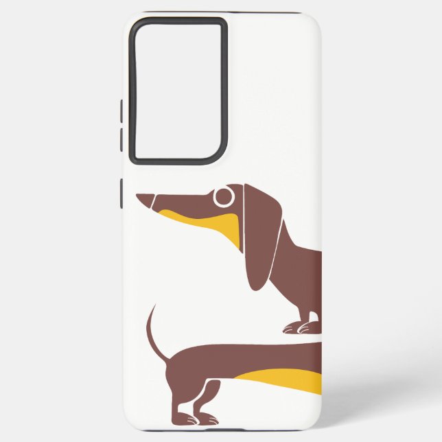 Funny cute dachshund for long dog parent samsung galaxy s21 ultra case (Back)