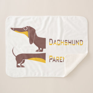 Funny cute dachshund for long dog parent sherpa blanket