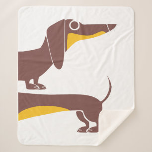 Funny cute dachshund for long dog parent sherpa blanket