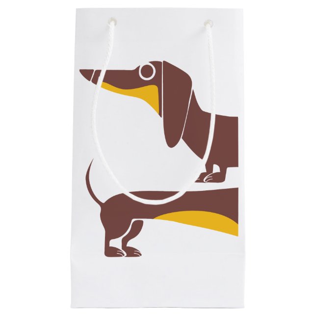 Funny cute dachshund for long dog parent small gift bag (Front)