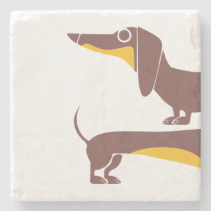 Funny cute dachshund for long dog parent stone coaster