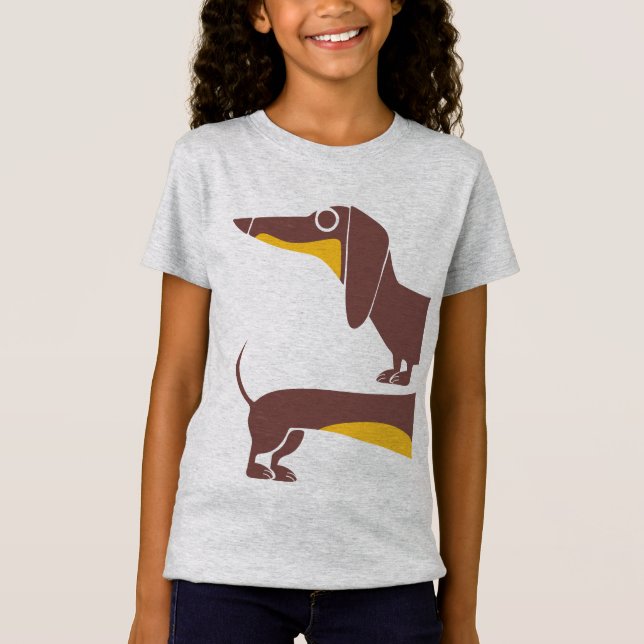 Funny cute dachshund for long dog parent T-Shirt (Front)