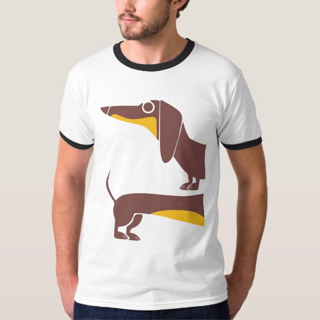 Funny cute dachshund for long dog parent T-Shirt (Front)