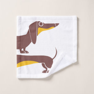 Funny cute dachshund for long dog parent wash cloth