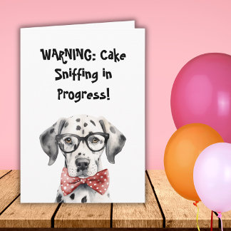Funny Cute Dalmatian Peeking Dog Birthday Folded Card