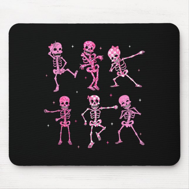 Funny Cute Dancing Skeleton Halloween Costume Shir Mouse Mat (Front)