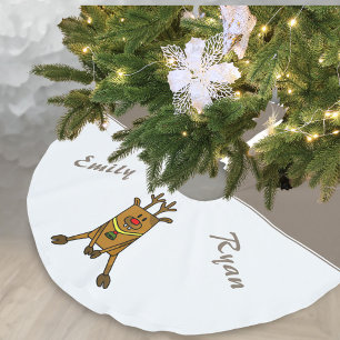 Funny Cute Deer Kids Name Brushed Polyester Tree Skirt