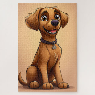 Funny Cute Dog Cartoon Pet Lover Jigsaw Puzzle