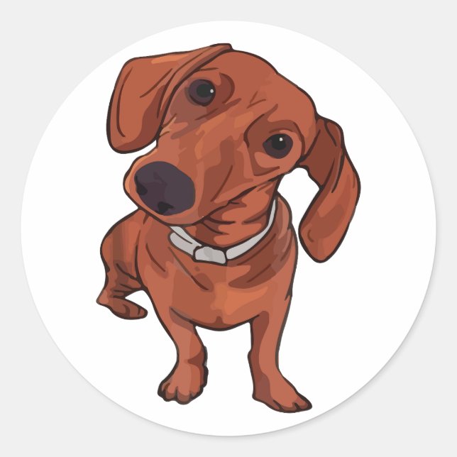 Funny Cute Dog, Dog Lover, Dog Owner, Pet Classic Round Sticker (Front)