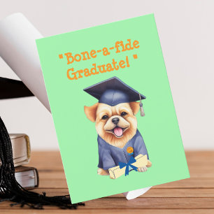 Funny Cute Dog Graduation Greeting Card