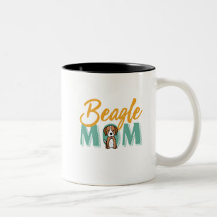 Funny Cute Dog Lover Puppy Pet Owner Beagle Mom Two-Tone Coffee Mug