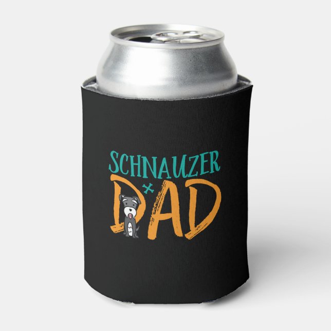 Funny Cute Dog Lover Puppy Pet Owner Schnauzer Dad Can Cooler (Can Front)