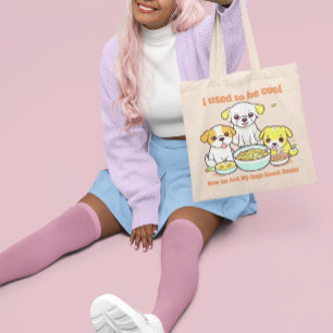 Funny cute dog mom gift canvas shopping tote bag