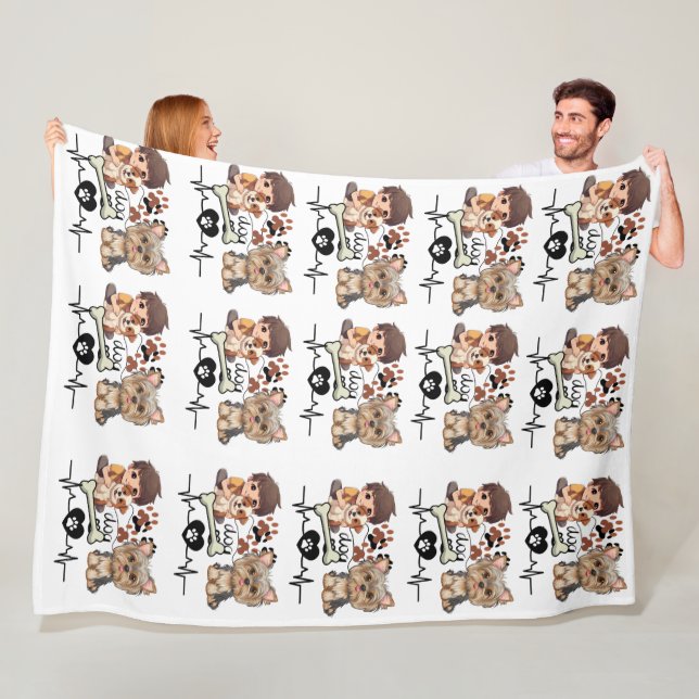 Funny Cute Dog Pattern Blanket (In Situ)