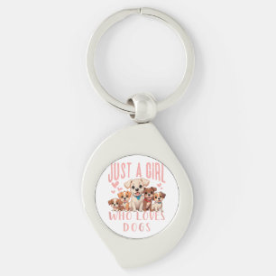 Funny Cute Dog Puppy Lover - Just A Girl Who Loves Key Ring