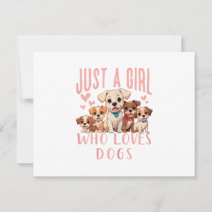 Funny Cute Dog Puppy Lover - Just A Girl Who Loves RSVP Card