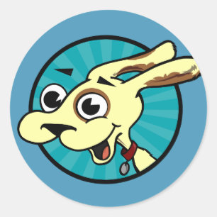 FUNNY CUTE DOG ROUND STICKERS