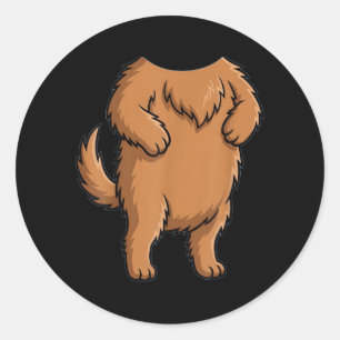 Funny Cute Dog Shirt Body Costume Men Women Kids Classic Round Sticker