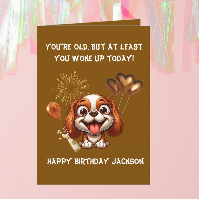 Funny Cute Dog Simple Birthday Greeting  Card (Creator Uploaded)