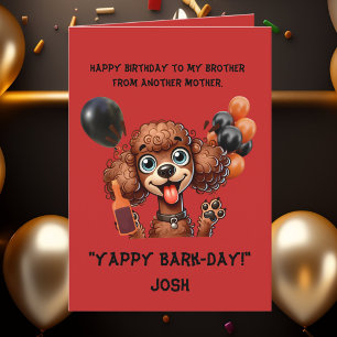 Funny Cute Dog Simple Birthday Greeting Card 