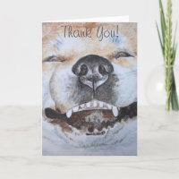 funny cute dog smiling akita realist art thank you