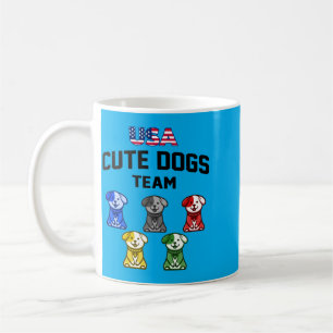 Funny Cute Dogs Usa Puppy Team Coffee Mug