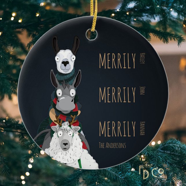  Funny Cute Donkey, Llama & Sheep Ceramic Tree Decoration (Creator Uploaded)