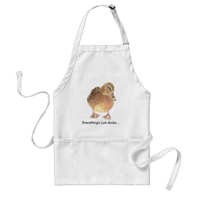 Funny, Cute Duck Quote, Everything's just ducky Standard Apron (Front)