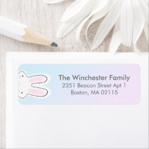 Funny cute Easter bunny pastel colours address