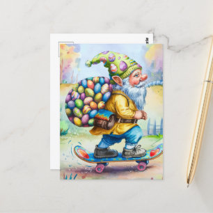 Funny Cute Easter Gnome Postcard