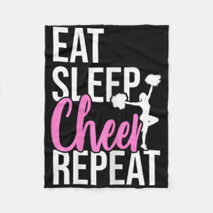 Funny Cute Eat Sleep Cheer Repeat Love Girls Gift Fleece Blanket