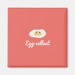 Funny Cute Egg Eggcellent Humourous Food Pun Fun Magnet
