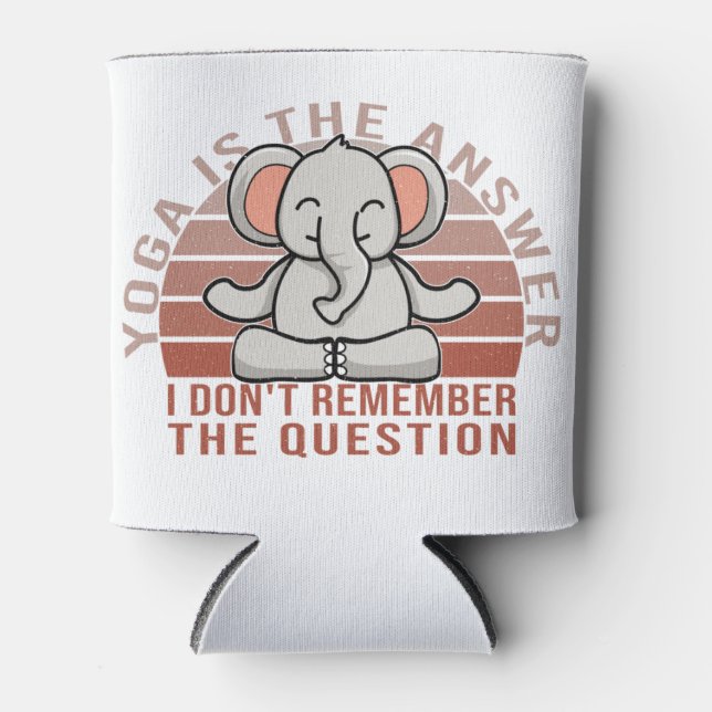 Funny cute elephant doing yoga. funny yoga design can cooler (Front)