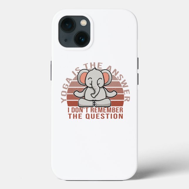 Funny cute elephant doing yoga. funny yoga design Case-Mate iPhone case (Back)
