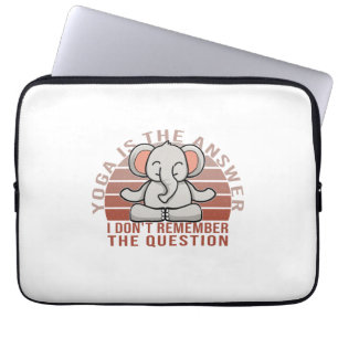 Funny cute elephant doing yoga. funny yoga design laptop sleeve