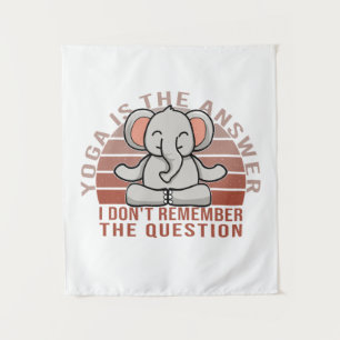 Funny cute elephant doing yoga. funny yoga design tapestry