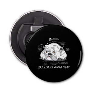 Funny Cute English Bulldog Anatomy Dog Biology Bottle Opener